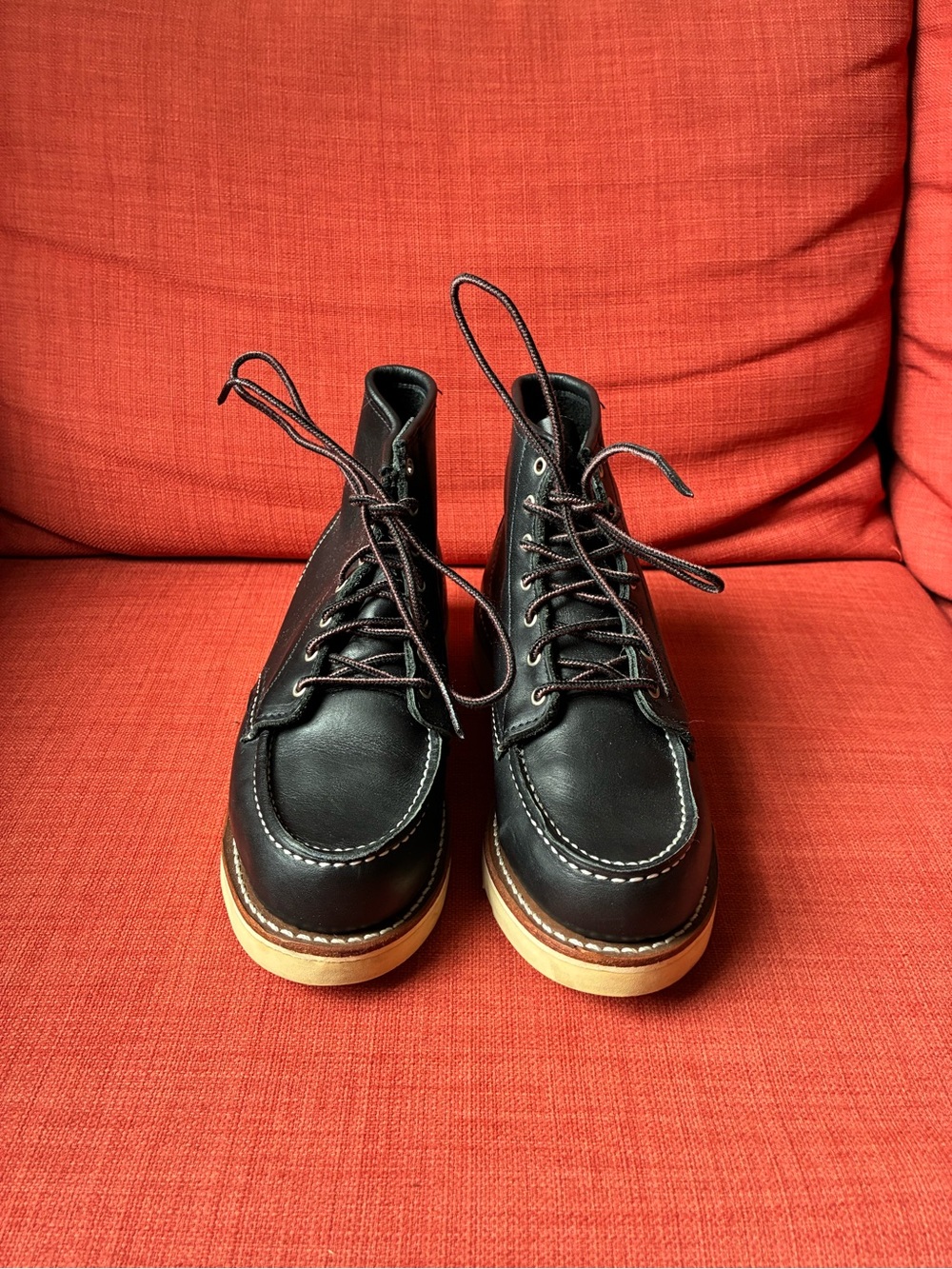 Red Wing Shoes Black Lace-Up Moc Toe Women's Boots